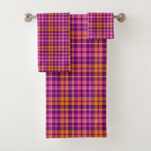Motif à carreaux Tartan Orange Rose Violet