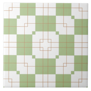 Motif à carreaux vert sauge en damier