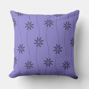 Motif à chaîne florale violet oreiller à lancer