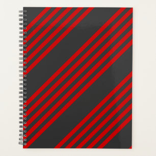Motif à cinq bandes rouge et charbon de bois