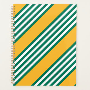 Motif à cinq bandes vert et blanc avec jaune