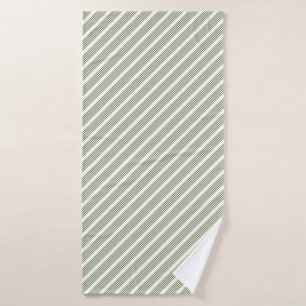 Motif à cinq bandes vert et blanc olive