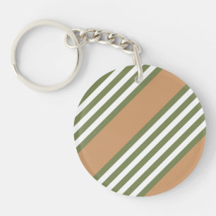Motif à cinq bandes vert olive et blanc avec bronz