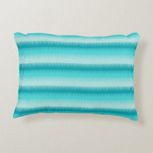 Motif à dent mince bleu turquoise aqua coussin