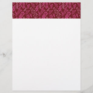Motif à feuilles tropicales de Bourgogne et rose