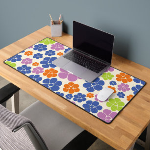 Motif à fleurs - Bleu, Orange, Violet, Vert