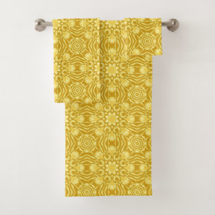 Motif à fleurs Mandala - Or de moutarde et Jaune