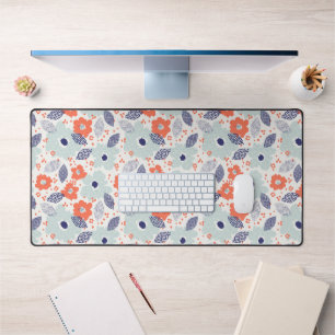 Motif à fleurs moderne orange et bleu