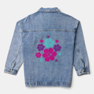 Motif à fleurs - rose, violet, bleu et noir