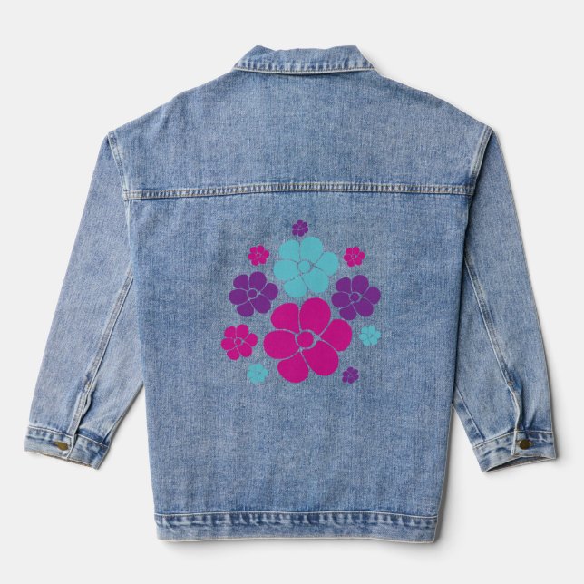 Motif à fleurs - rose, violet, bleu et noir (Verso)