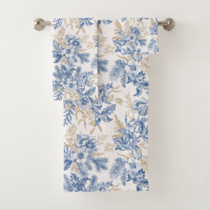 Motif à fleurs Vintage d'hiver bleu