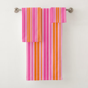 Motif à rayures verticales rose et orange