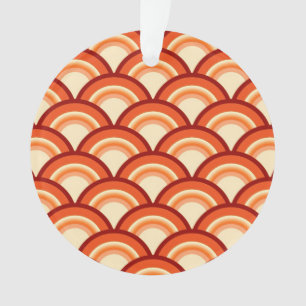 Motif à vagues Art déco - mandarine orange