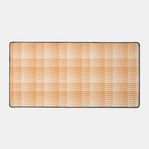 Motif Abstrait à Damier Orange et Blanc