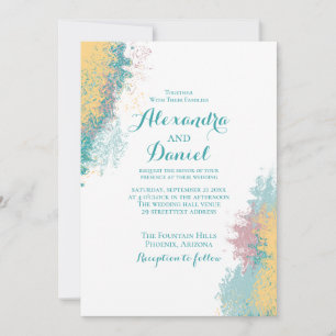 motif Abstrait coloré. Faire-part de mariage