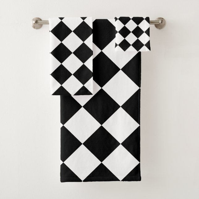 Motif Abstrait de diamants noir et blanc moderne (En situation)