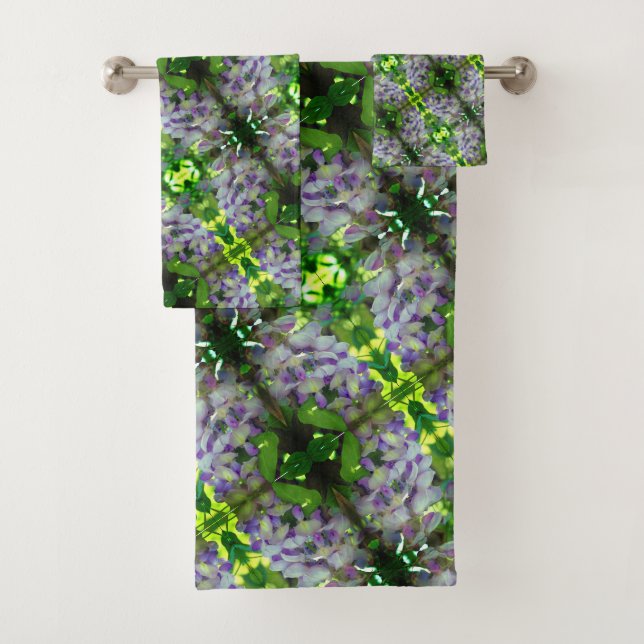 Motif Abstrait de fleurs de glycine violette (En situation)