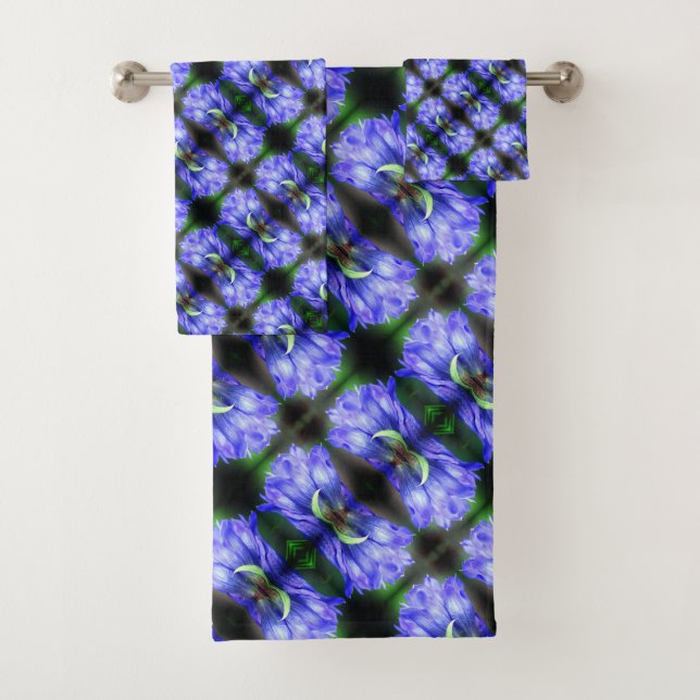 Motif Abstrait de la Fleur Gentienne Bleue (En situation)