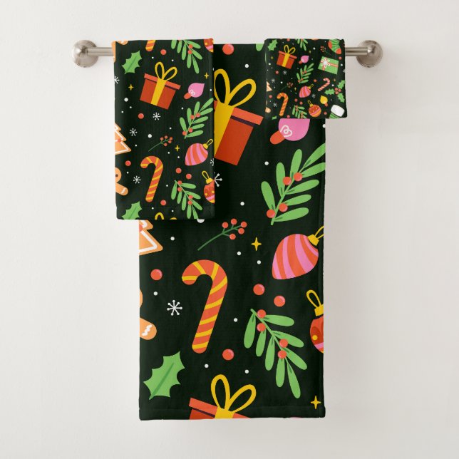 Motif Abstrait de Noël vert foncé (En situation)