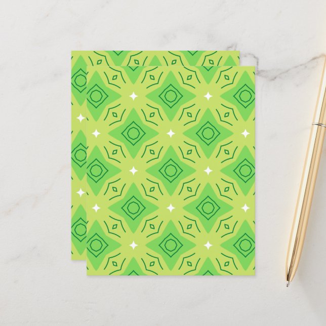 Motif Abstrait Lime Green 12.0 Papier à papier à m (Devant/Arrière en situation)