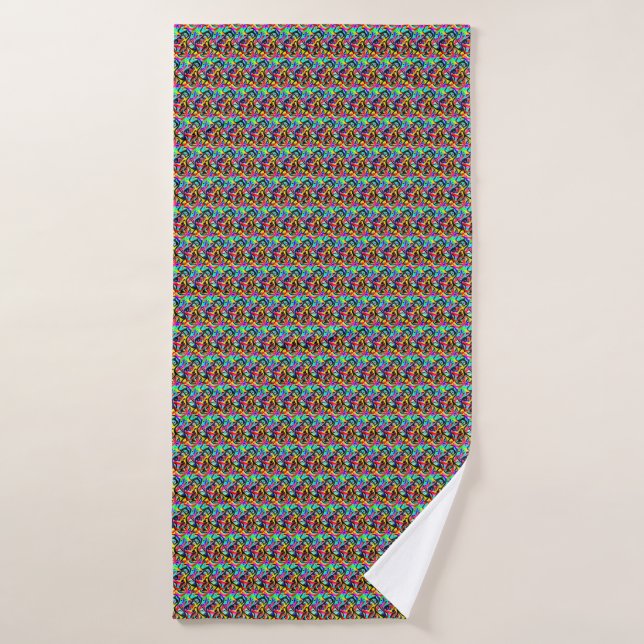 Motif Abstrait multicolore (Serviette de bain)