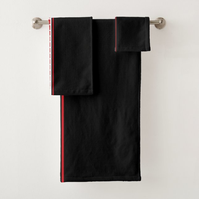 Motif Abstrait noir blanc et rouge (En situation)