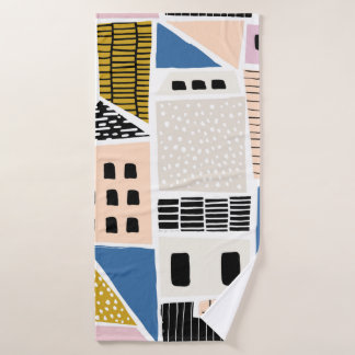 motif Abstrait sans soudure avec maisons avec main