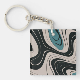 Motif Abstrait Turquoise et noir
