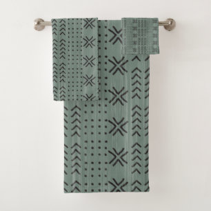 Motif Africain en tissu vert Sage moderne