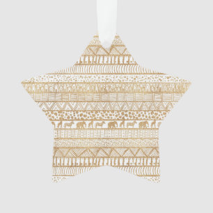 Motif africain tribal branché White & Gold