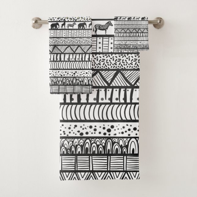 Motif africain tribal noir blanc (En situation)