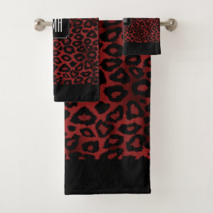 Motif animal de léopard rouge foncé