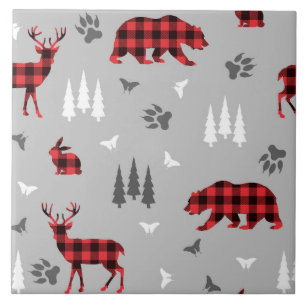Motif Animaux de la Forêt à carreaux de Buffalo