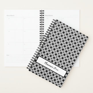 Motif arabesque symétrique noir et blanc gras
