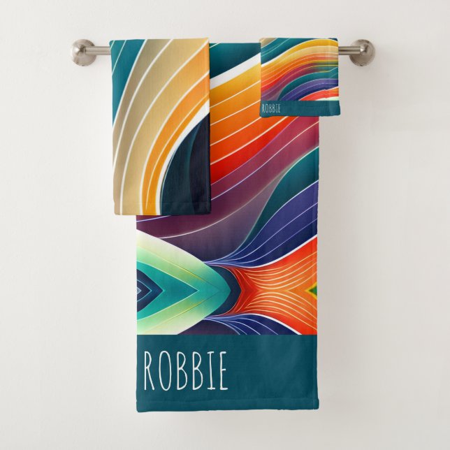 Motif arc-en-ciel des vagues de l'océan Abstrait (En situation)