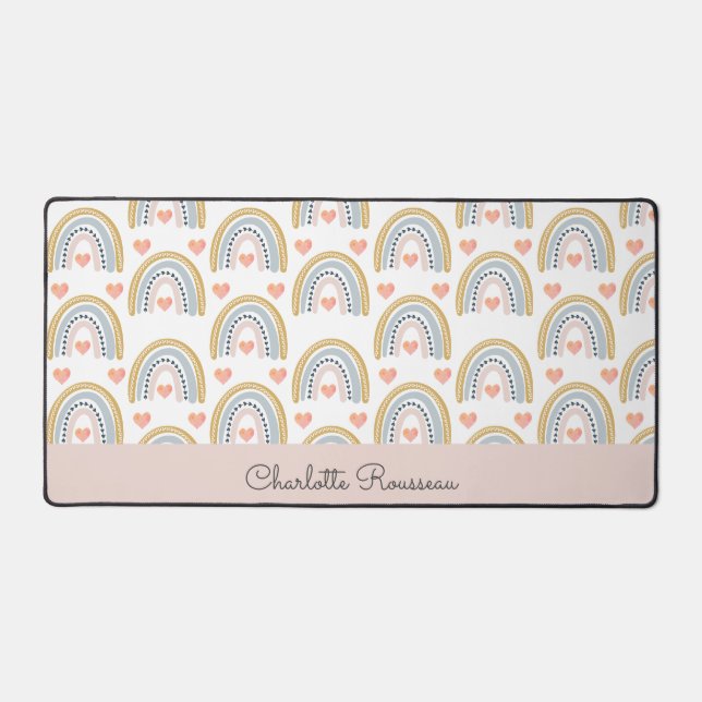Motif arc-en-ciel personnalisé Boho Watercolor (Recto)