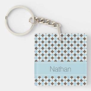 Motif Argyle Personnalisé Bleu et Marron Élégant