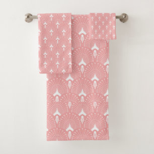 Motif art déco blanc et rose