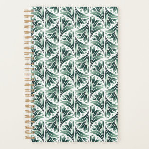 Motif Art Déco élégant avec feuillage vert