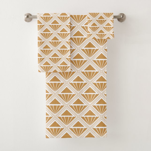 Motif Art déco en or et blanc avec rhombus (En situation)