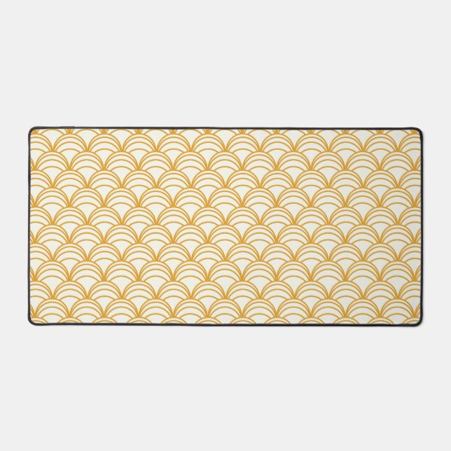 Motif Art Déco Jaune Et Blanc Or (Recto)