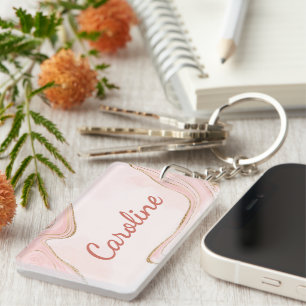 Motif artistique en marbre rose gold et rose perso