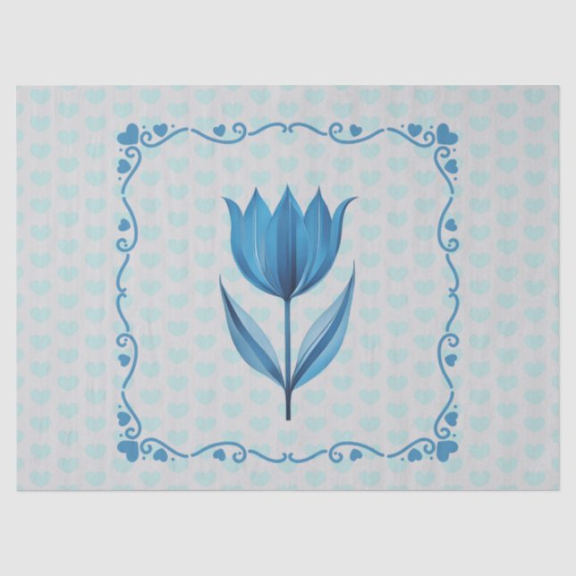 Motif au papier de soie bleu  (Recto)