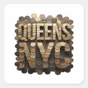 Motif autocollant Cool Gold QUEENS NYC