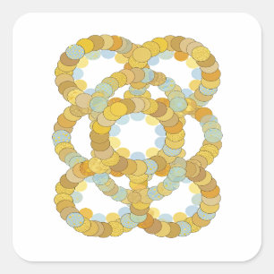Motif autocollant original coloré GOLDEN CIRCLE KN
