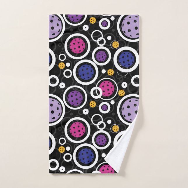 Motif avec des boules de saucisses sur noir (Serviette à main)