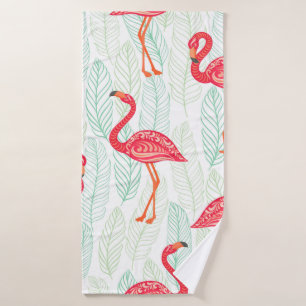 Motif avec des ornements flamands roses sur un fon