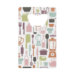 Motif avec les icônes colorées de cuisine