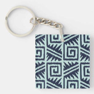Motif Aztec Ikat - Indigo et Bleu Clair