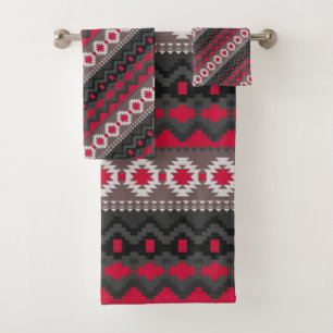 Motif aztèque rouge